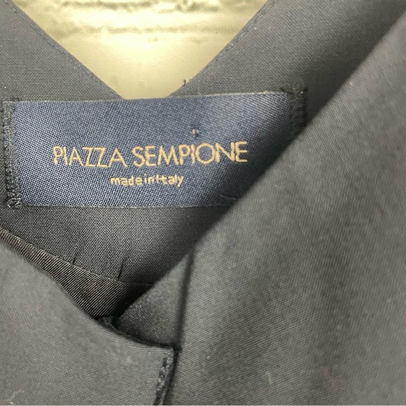 PIAZZA SEMPIONE Made in Italy Navy Blue Sleeveless Sheath Dress sz Italy 44/US 8 - Picture 5 of 7